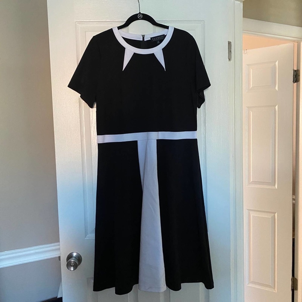 Eloquii dress is size 18, black and white.